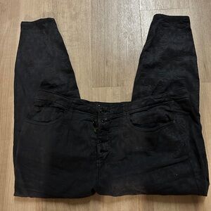 Anthropologie Pilcro Floral Design High-Rise Button Fly Pants